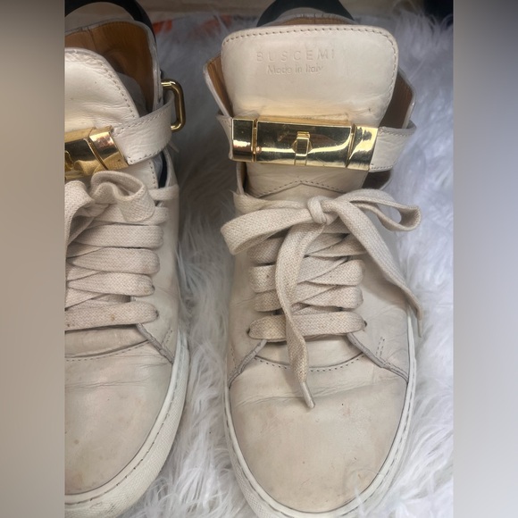 Buscemi Women's White and Gold Sneakers - Picture 3 of 8